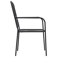 SKM Set da Pranzo da Giardino 5 pz Nero in Vetro e Acciaio (31.63kg)