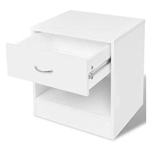 Comodini da notte con cassetto, per camera da letto, soggiorno, bianco, 36,5 x 30,5 x 38 cm