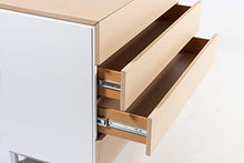 D.G.M. Srl Cassettiera comò Orizzontale Duo con 4 cassetti, Legno con Finitura in Rovere Naturale e Bianco, L.100 x P.45 x H.75 cm