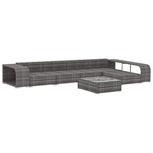 SKM Set Divani da Giardino 8 pz con Cuscini in Polyrattan Grigio (66.85kg)