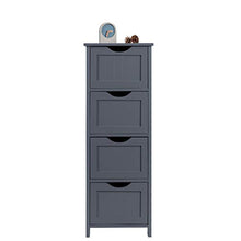 EUGAD 0122WY Mobiletto Grigio Cassettiera Armadietto Bagno Cucina Mobile a Colonna Salvaspazio in Legno