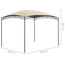 vidaXL Gazebo 3x4x2,65 m Crema 180 g/m²