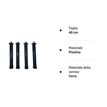 SET 4 PIEDI PER RETE A DOGHE GAMBE PER LETTO UNIVERSALI IN FERRO CON BULLONI max 40cm (40 cm)