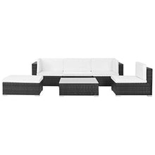 Festnight Set Divani da Giardino in Polyrattan, Set di Mobili da Giardino, Set Divano Esterno con Cuscini Nero 6 pz