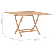 vidaXL Tavolo da Giardino Pieghevole 120x120x75 cm in Legno di Teak