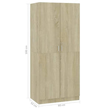 vidaXL Armadio Compatto Elegante Robusto con Scomparto e Asta Arredo Guardaroba Appendiabiti Organizer Casa Rovere Sonoma 80x52x180 cm in Truciolato