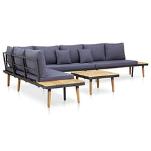 SKM Set Divani da Giardino 5 pz con Cuscini Legno di Acacia Marrone (62.4kg)