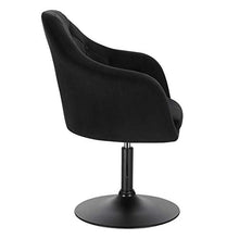 WOLTU BH239sz-1 Poltroncina da Bar Sgabello Girevole Camera da Letto Sedia Imbottita Moderna, Velluto Nero