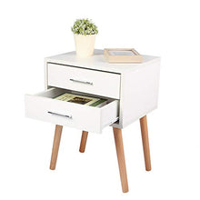 Comodino Comodino Bianco Stabile con Due Cassetti Armadietto da Terra Comodino da Camera da Letto Organizzatore di Stoccaggio