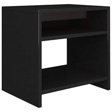 Kshzmoto Comodino in truciolare Nero Lucido, Pratico Comodino per Camera da Letto familiare 40 x 30 x 40 cm (Larghezza x profondità x Altezza)