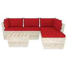FAMIROSA Set Divani da Giardino su Pallet 6 pz con Cuscini Legno Abete-3558
