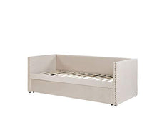Beliani Letto da Giorno con Rotelle 90 x 200 cm in Velluto Beige Chiaro Troyes