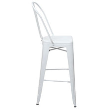 Sedia Sgabello da Bar HWC-A73 Design Moderno Metallo Bianco