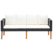 vidaXL Divano da Giardino a 2 Posti con Cuscini Sofà Dormeuse Chaise Longue Poltrona Divanetto Canapè Arredo Salotto Esterno in Polyrattan Nero - Arredi Casa