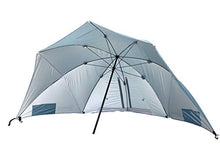 HOMECALL Ombrellone da spiaggia con finestre, design paravento, poliestere resistente ai raggi UV, blu