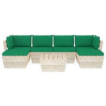 FAMIROSA Set Divani da Giardino su Pallet 7 pz con Cuscini Legno Abete-3581