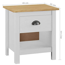 Comodino con 1 cassetto e 1 ripiano per soggiorno, camera da letto, lato divano, 46 x 35 x 49,5 cm (L x P x A) bianco e legno chiaro