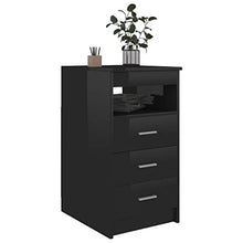 FAMIROSA Cassettiera Nero Lucido 40x50x76 cm in Truciolato