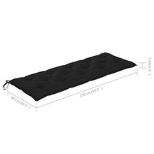 vidaXL Panca da Giardino con Cuscino Nero 150 cm in Legno di Teak