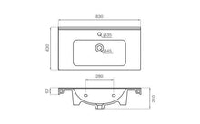 BATHCO 4098 PRAGA 80 Lavabo Rectangular