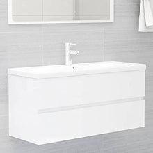 vidaXL Set Mobili da Bagno 2 pz Bianco Lucido in Truciolato