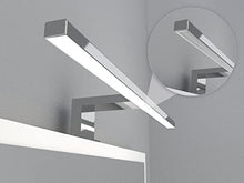 DOMTECH, Specchio da bagno con mensola, bianco, con illuminazione a LED, specchio da bagno,L