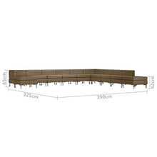 FAMIROSA Set Divani 11 pz in Tessuto Marrone