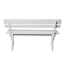 Mendler Panca Oslo per Esterni con Schienale Legno Massiccio 148cm Bianco Grezzo