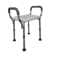 Sgabello bagno, Sgabello doccia regolabile in altezza, Braccioli, Antiscivolo, Grigio