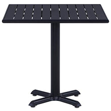 BIGTO - Tavolo da pranzo da giardino, in metallo, plastica, colore: nero, 80 x 80 x 75 cm