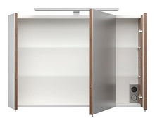 Set di mobili da bagno Malema in noce bianco con frontale arrotondato 6 pz.