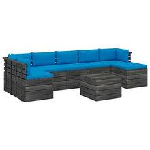 FAMIROSA Set Divani da Giardino su Pallet 8 pz con Cuscini Massello Pino-2023