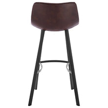 WOLTU Coppia Sgabelli da Bar Sgabello Vintage Industriale Sedia Cucina Alta con Schienale Ecopelle Metallo Marrone