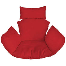 Ferocity Cuscino per sedia sospesa, imbottito, per dondolo in polyrattan/rattan, cestino sospeso, altalena, cuscino per schienale, colore rosso [114]