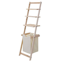 Mendler Scaffale con cesta portabiancheria HWC-B59 3 Ripiani Legno di Abete