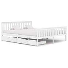 FAMIROSA Giroletto con 2 Cassetti Bianco in Massello di Pino 180x200 cm-0428