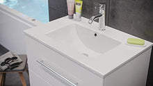 Set di mobili da bagno Firenze 70 (4 parti/B) bianco lucido e specchio a LED