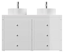 Mobile bagno a terra Memoria Classic bianco lucido con lavabi appoggiati