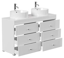 Mobile bagno a terra Memoria Classic bianco lucido con lavabi appoggiati