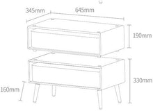 LYHY Nest of Tables Tavolino da caffè Bianco Tavolini da Salotto Comodino in Legno Comodino in Legno con 2 cassetti e portaoggetti, Comodini Alti Moderni per Camera da Letto Comodino, 645 mm