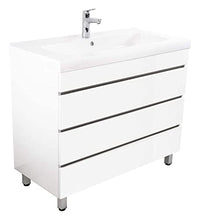 Mobile bagno a terra Talis 90 bianco lucido, 3 cassetti senza maniglie
