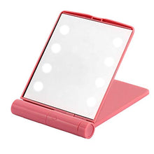Edrus - Specchio portatile con ingrandimento touch screen 8 dimmerabile illuminato, specchio cosmetico da borsa, pieghevole, doubleface, specchio compatto