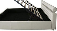 Gstore Letto Matrimoniale Contenitore in Ecopelle Moderno [JB11] (Bianco, Ecopelle)