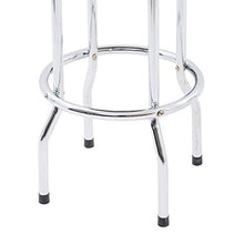 Italian Concept 162 Sgabello Fisso Benson, Metallo Cromato, Finta Pelle, Bianco, 34 X 34 X 77 Cm