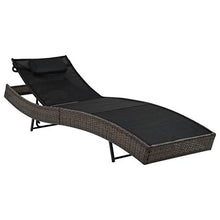 Festnight- Lettino Prendisole, Sedie a Sdraio da Giardino in Polyrattan Marrone e Nero