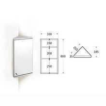 Armadietti a specchio Specchio Triangolare con Lampada Armadio a Specchio per Bagno in Acciaio Inossidabile Specchio a Parete con mensole Armadietto dei medicinali ad Angolo Specchi da Parete