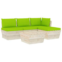 FAMIROSA Set Divani da Giardino su Pallet 5 pz con Cuscini Legno Abete-3467