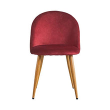 OFCASA Set di 2 Sedie da Pranzo in Velluto Sedie da Cucina Imbottite con Gambe in Metallo Moderne Mobili Rosso