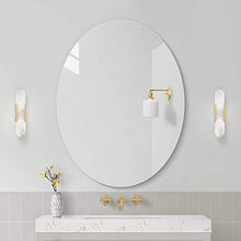 Specchio da Parete Ovale Senza Cornice Specchio Grande da Parete in Vetro HD per Bagno Vanity Bedroom Home Decor 1 & Rsquo; & Rsquo; Stile Moderno Smussato con Bordo Lucido