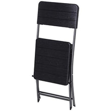 Outsunny Set 3 Pzi Mobili da Giardino: 2 Sedie (54x44.5x81cm) 1 Tavolo (61.6x61.6x74cm), Pieghevoli e Salvaspazio, Nero